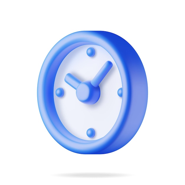 3D Simple Classic Round Wall Clock Isolated Render Alarm Clock Icon Measurement of Time Deadline TimeKeeping and Time Management Concept Watch Symbol Minimal Vector Illustration