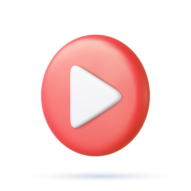 3d simple play video or audio icon play interface symbol 3d rendering vector illustration