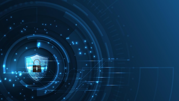 3D skyddad sköld säkerhetskoncept cybersäkerhet digital abstrakt teknik bakgrund