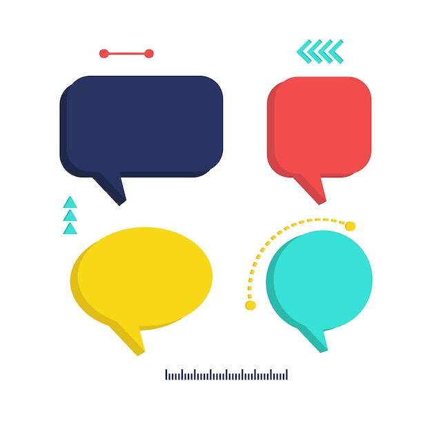 3d speech bubble collection set vector illustration