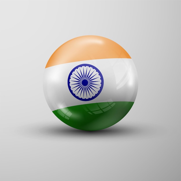 3d sphere background with flag of India