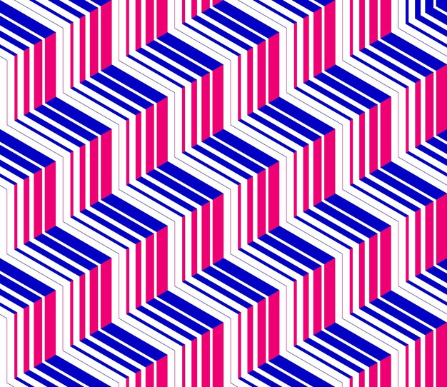 3D stair minimal lined seamless pattern, vector abstract repeat background wallpaper.