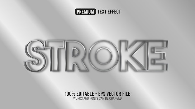 3D stroke Editable text effect style
