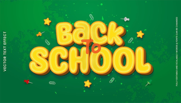 3D style back to school with editable text effect