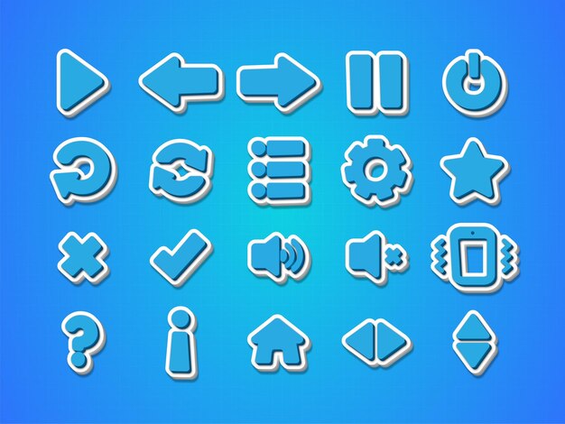 3d style multimedia game icon set