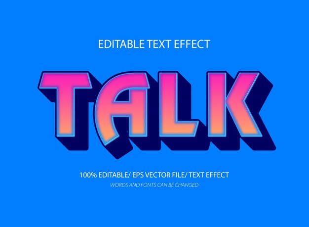 3d talk style text effect