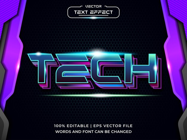 3D Tech Editable Text Effect With futuristic Background