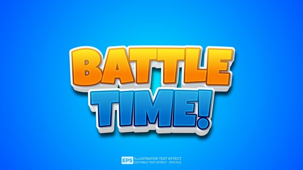 3d text battle time editable text effect font