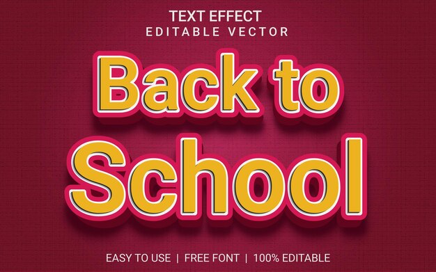3d text effect Back to school