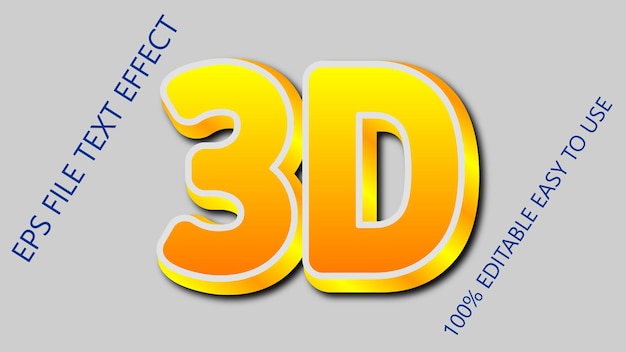3D Text Effect EPS File Digital Download