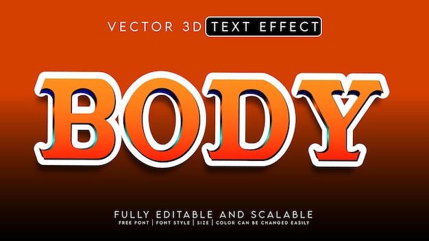 3d text effect _fully editable and scalable vector body