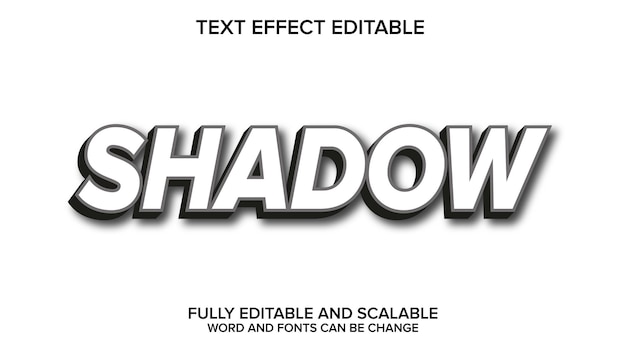 3d text effect shadow vector editable