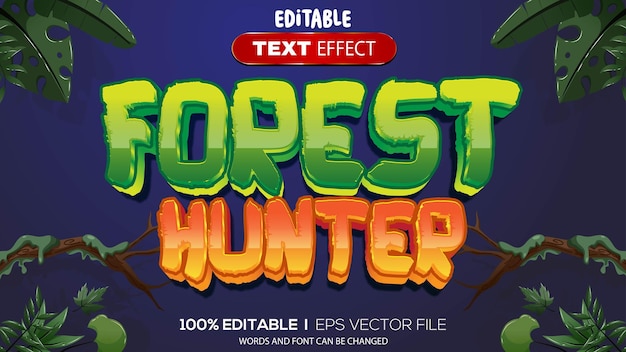 3D text effect with a jungle theme