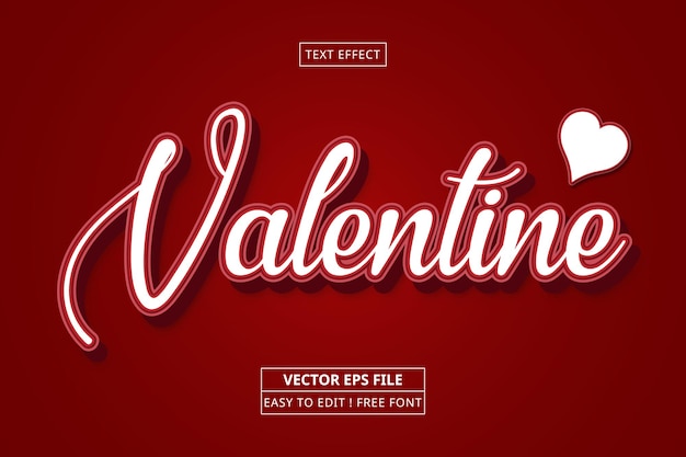 3d text happy valentine day effect valentine day