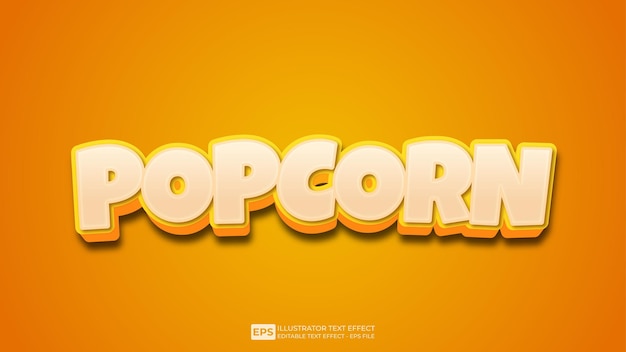 3d text popcorn editable text effect font