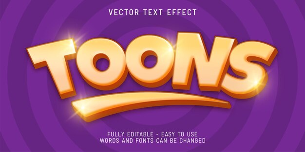 3d text toons editable style effect template
