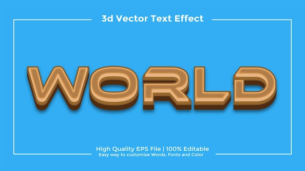3D-texteffekt redigerbar högkvalitativ vektormall