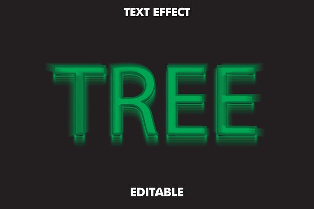 3d 'tree' text effect design modern text design fully editable text effect