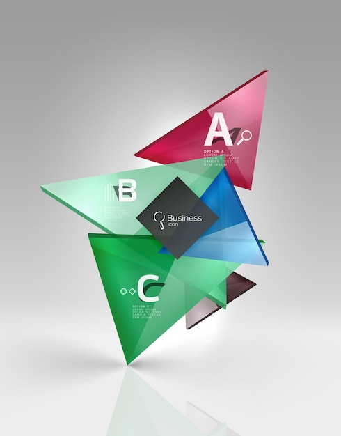 3d triangle modern composition Vector template background for workflow layout diagram number options or web design