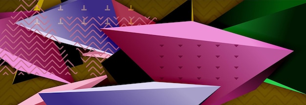 3d triangular vector minimal abstract background design