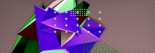 3d triangular vector minimal abstract background design