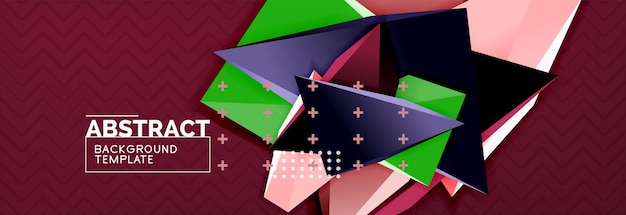 3d triangular vector minimal abstract background design