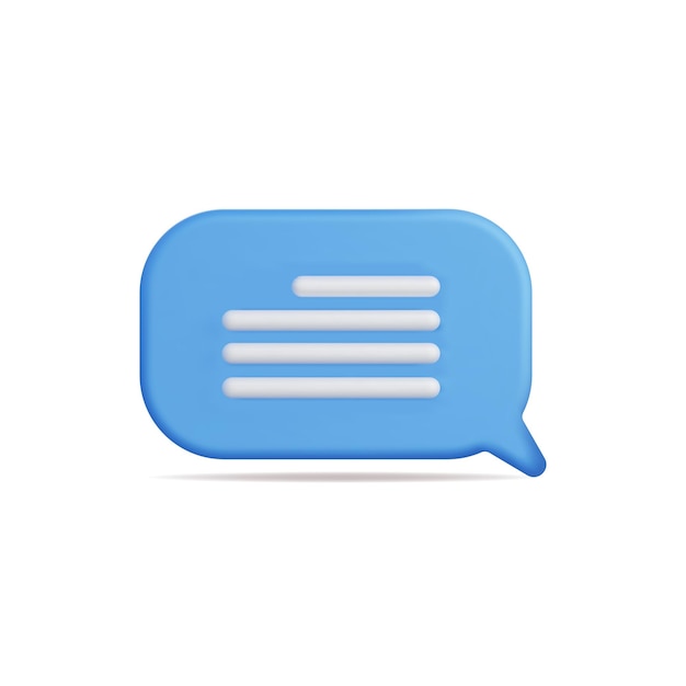 3d vector icon of a blue speech bubble representing communication and dialogue