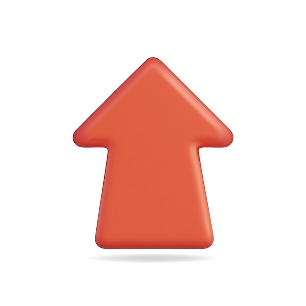 3d vector icon of a red upward arrow symbolizing direction and positive navigation