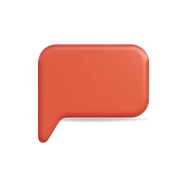 3d vector icon of a vibrant red speech bubble representing conversation