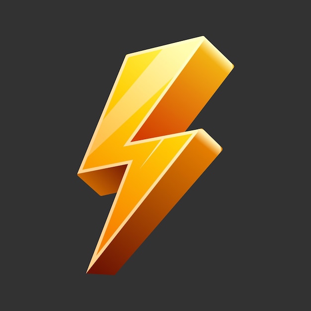 3D Vector Lightning Thunder Sign