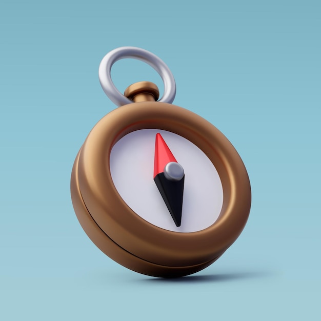 3d Vector Navigation Compass Holiday Vacation Time to Travel concept