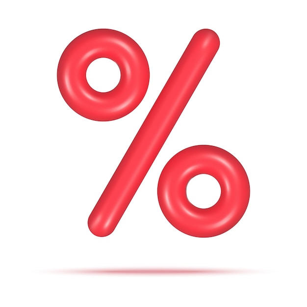 3d vector percent icon discount sale promotion concept