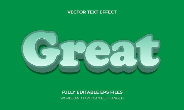 3D Vector Text Effect Template Design