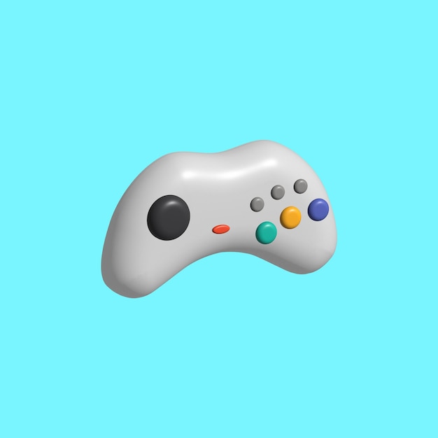3D video gamepad controller isoleret blå baggrund Fil Vektor Illustration EPS