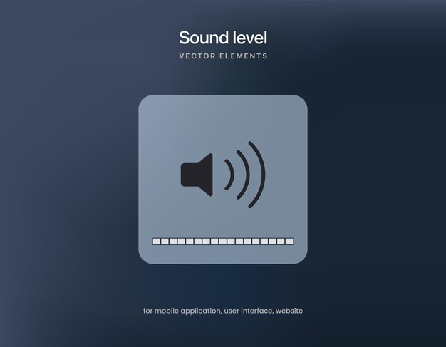 3d volume level icon speaker, sound, megaphone, music, audio, noise icon for mobile app ui ux.