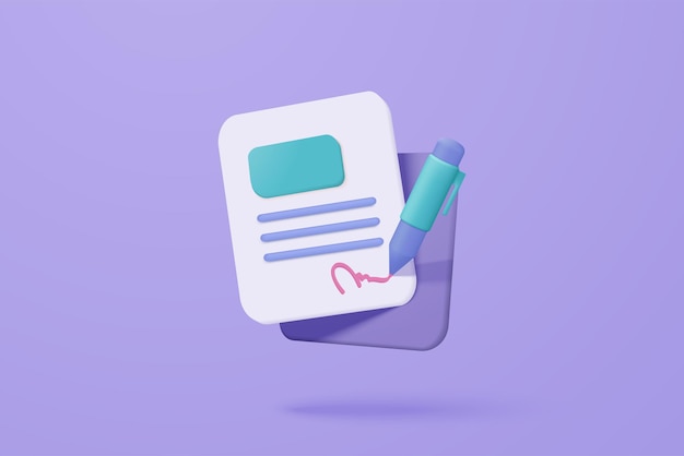 3d white clipboard task management todo check list with pen efficient work on project plan fast progress level up concept assignment and exam checklist icon 3d vector render on purple background