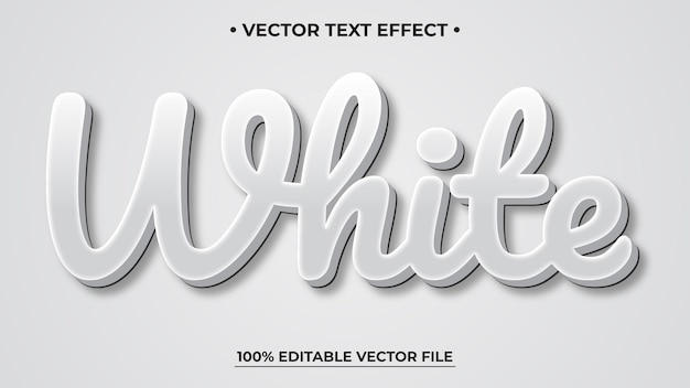 3d white embossed vector text style effect editable text effect