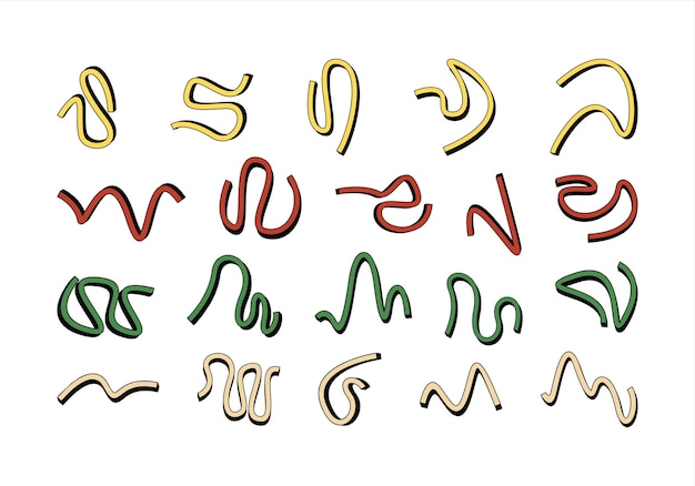 3D Wiggly Line Element Set Collection