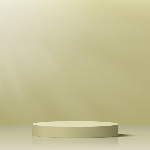 3d yellow color podium and minimal yellow wall scene Vector