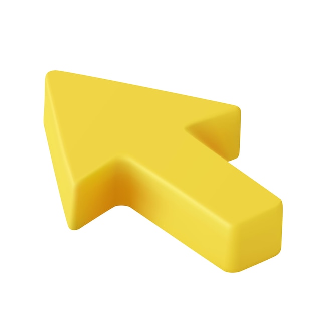 3d yellow volumetric web arrow