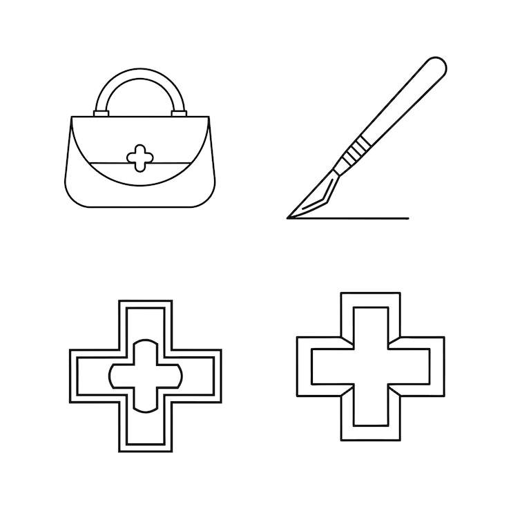 Vektör 4 icon set on 4000x4000 px template