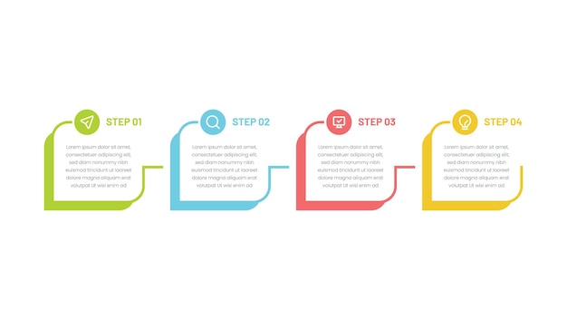 4 step business infographic elements