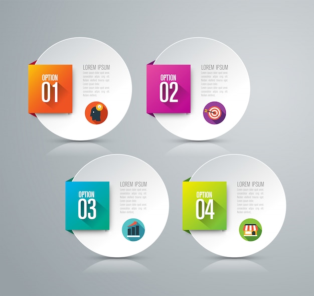 4 steps business infographic elements for the presentation
