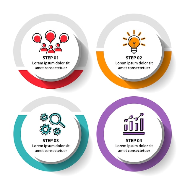 4 steps infographic flowchart design template