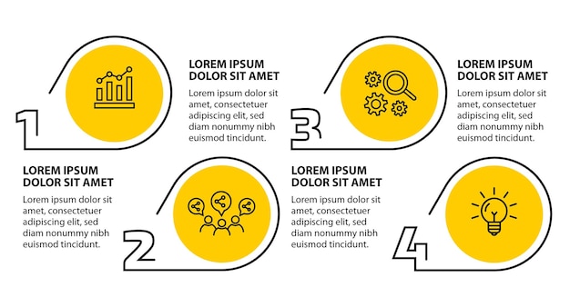 4 steps infographic flowchart design template