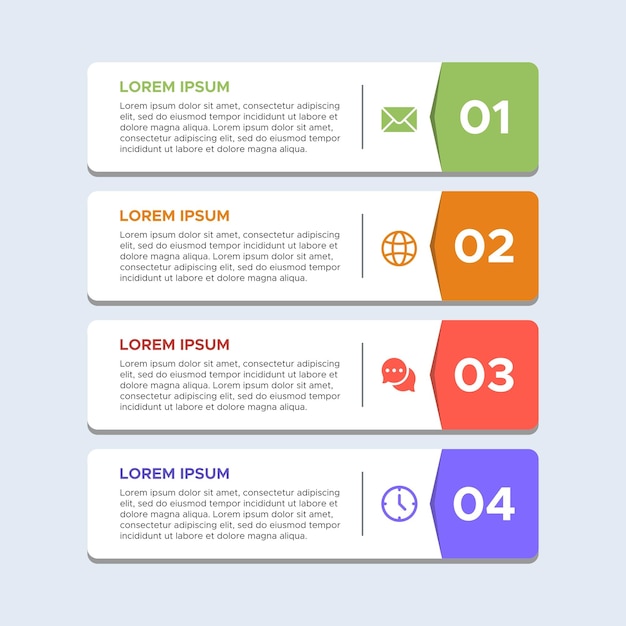 4 Steps Process Infographic