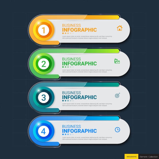 4 trins infografikskabelon