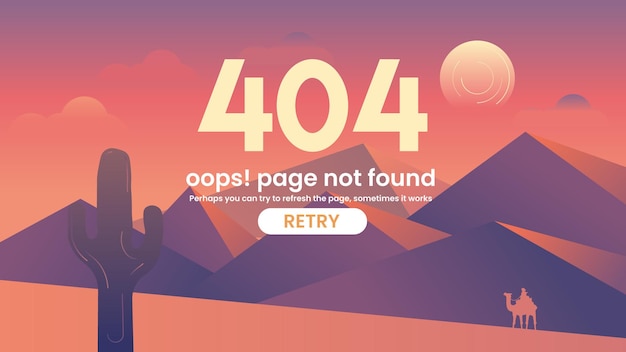 404 error design with desert