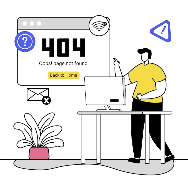 404 Error Illustration Page Not Found on a Website