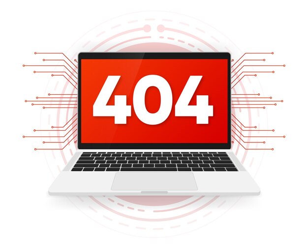 404 error page information not found computer isolated in white background Eror search Vector illustration